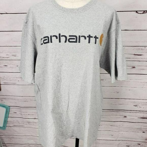 Carhartt Men's Logo Grey Short Sleeve Tee Shirt Size XL Extra Large - Picture 5 of 8
